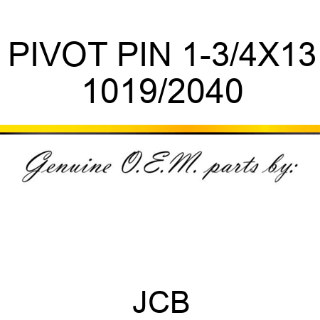 PIVOT PIN 1-3/4X13 1019/2040