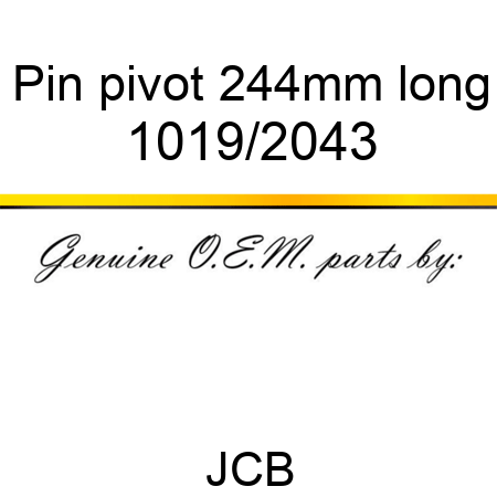 Pin, pivot, 244mm long 1019/2043
