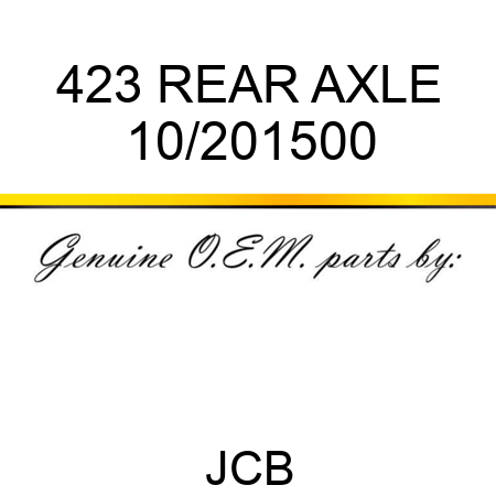 423 REAR AXLE 10/201500