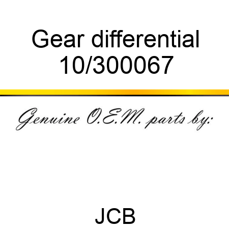 Gear differential 10/300067