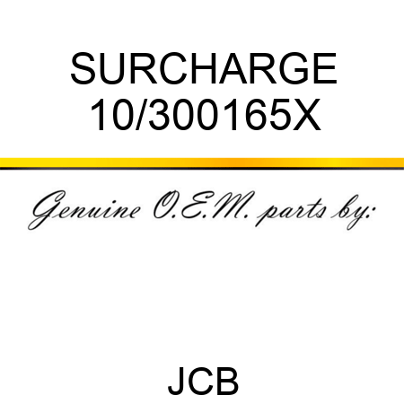 SURCHARGE 10/300165X