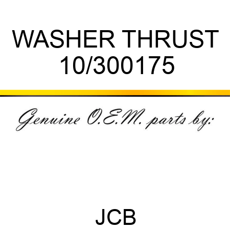 WASHER, THRUST 10/300175