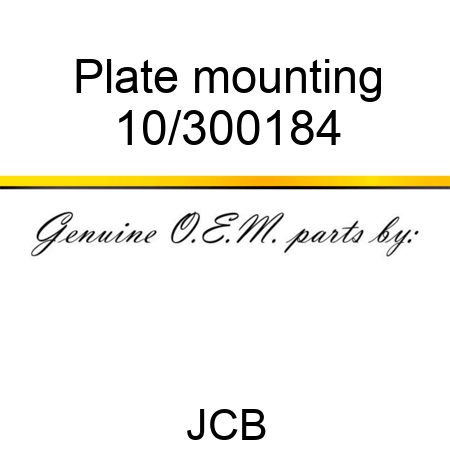 Plate mounting 10/300184