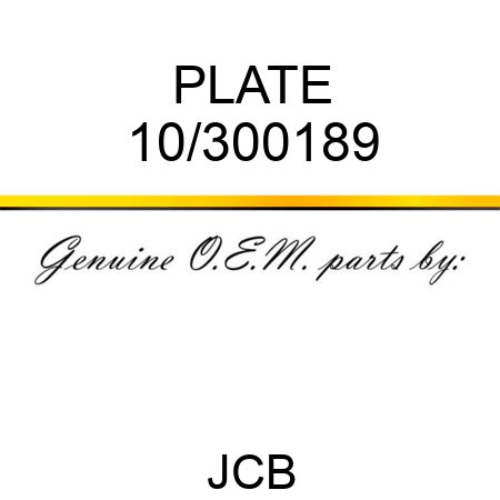 PLATE 10/300189