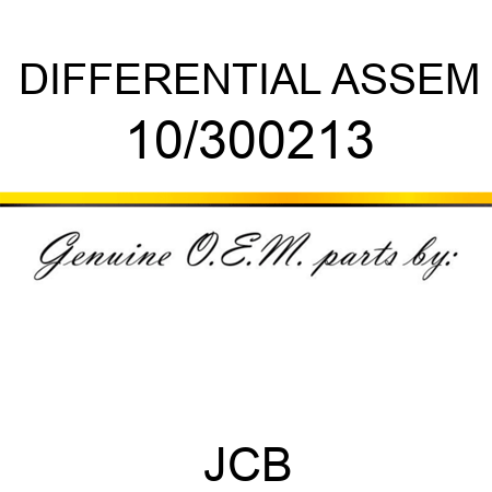 DIFFERENTIAL ASSEM 10/300213