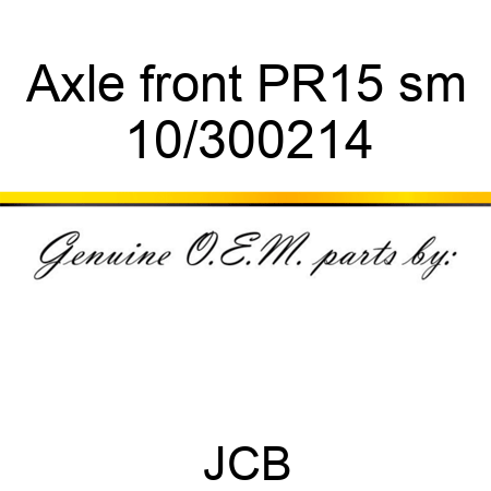 Axle front PR15 sm 10/300214