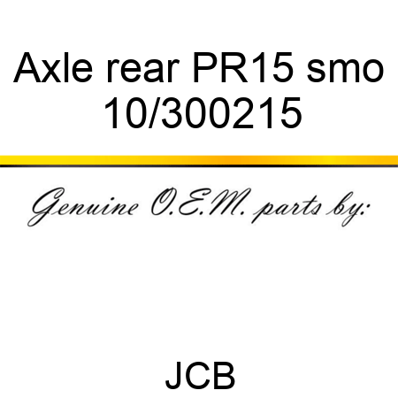 Axle rear PR15 smo 10/300215