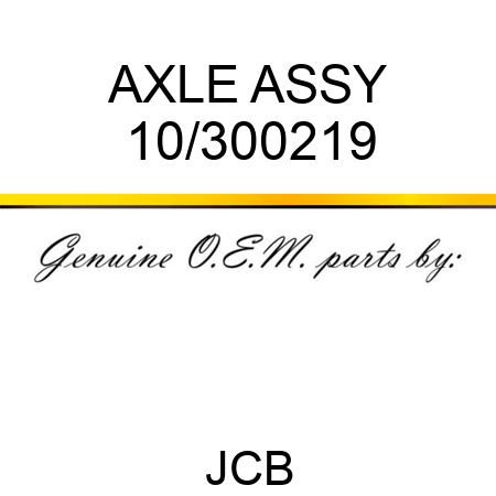 AXLE ASSY 10/300219