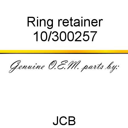 Ring, retainer 10/300257