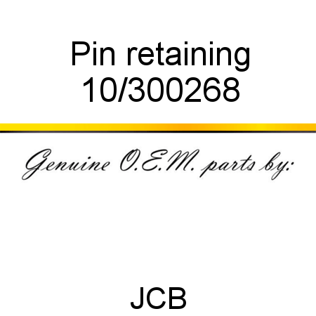 Pin, retaining 10/300268