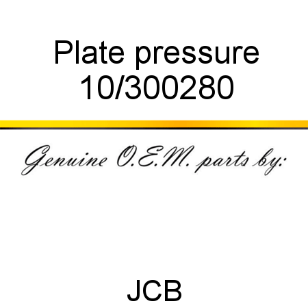Plate, pressure 10/300280