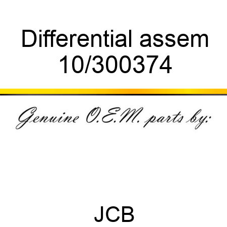 Differential assem 10/300374