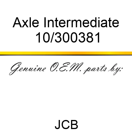 Axle Intermediate 10/300381