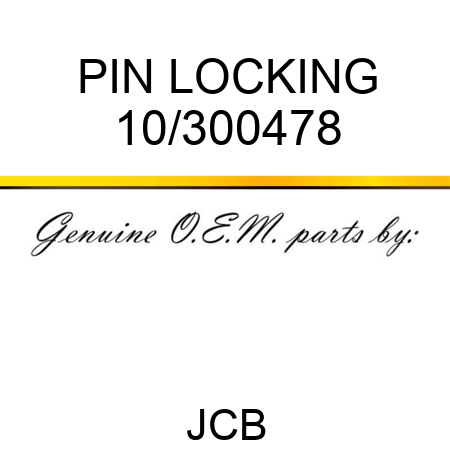 PIN LOCKING 10/300478