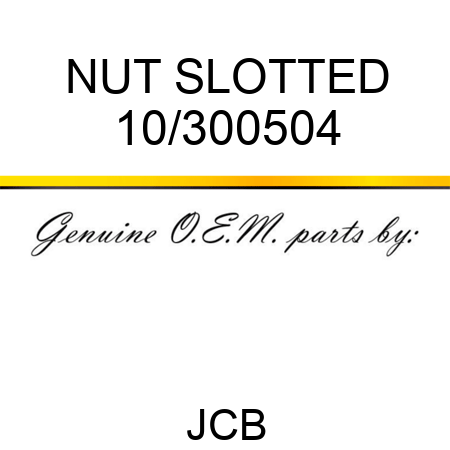 NUT, SLOTTED 10/300504