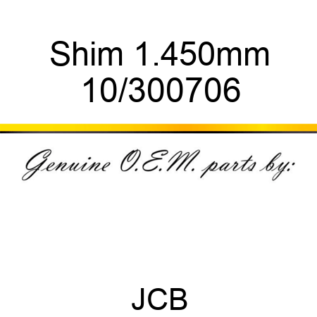 Shim 1.450mm 10/300706