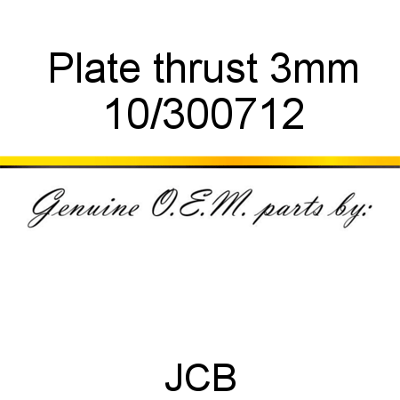 Plate, thrust, 3mm 10/300712