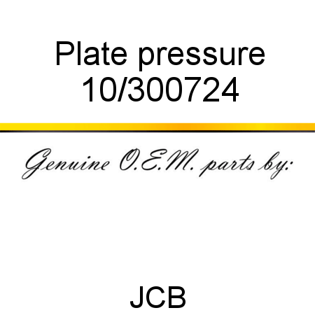 Plate, pressure 10/300724