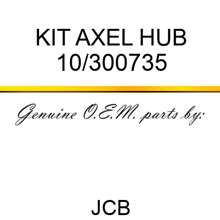KIT, AXEL HUB 10/300735