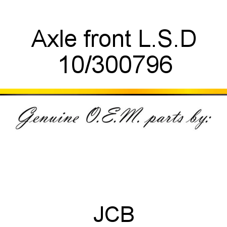 Axle, front, L.S.D 10/300796