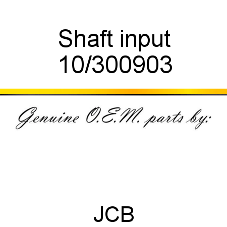 Shaft, input 10/300903