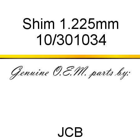 Shim, 1.225mm 10/301034