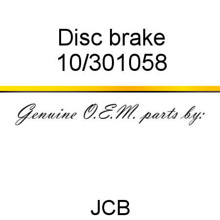 Disc, brake 10/301058