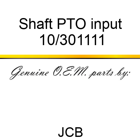 Shaft PTO input 10/301111