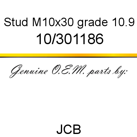 Stud, M10x30, grade 10.9 10/301186