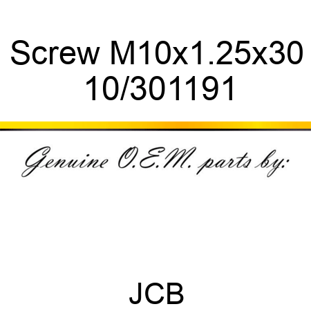 Screw M10x1.25x30 10/301191