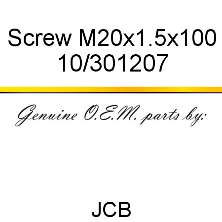 Screw, M20x1.5x100 10/301207