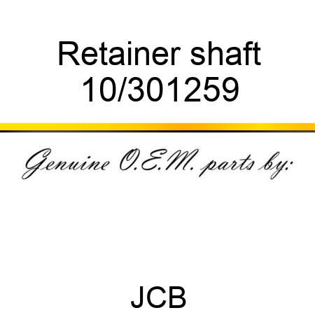 Retainer shaft 10/301259