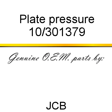 Plate, pressure 10/301379