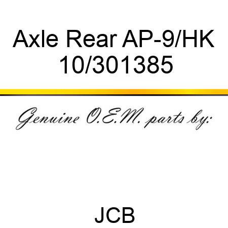 Axle Rear AP-9/HK 10/301385