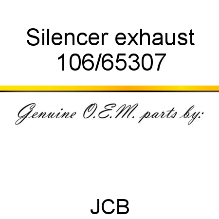 Silencer, exhaust 106/65307