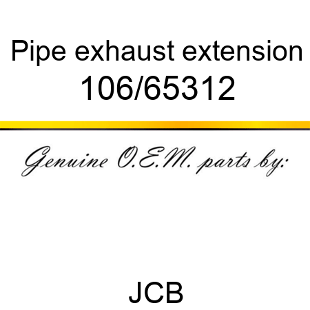 Pipe, exhaust extension 106/65312