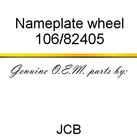 Nameplate, wheel 106/82405