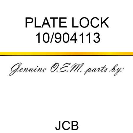 PLATE LOCK 10/904113