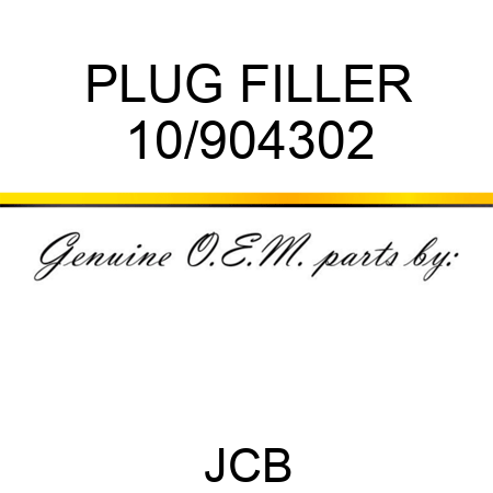 PLUG FILLER 10/904302
