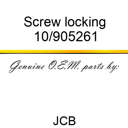 Screw locking 10/905261