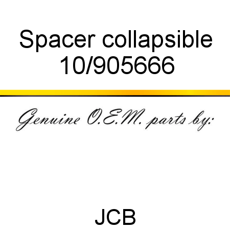 Spacer, collapsible 10/905666
