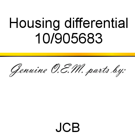 Housing, differential 10/905683