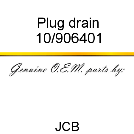 Plug, drain 10/906401