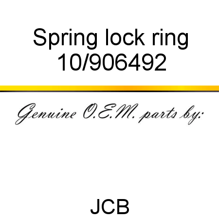 Spring, lock ring 10/906492