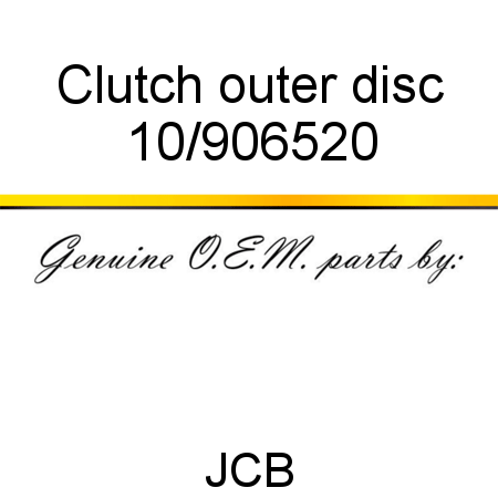 Clutch, outer disc 10/906520