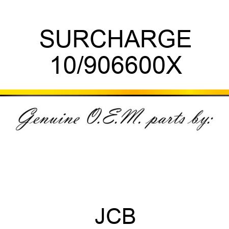 SURCHARGE 10/906600X