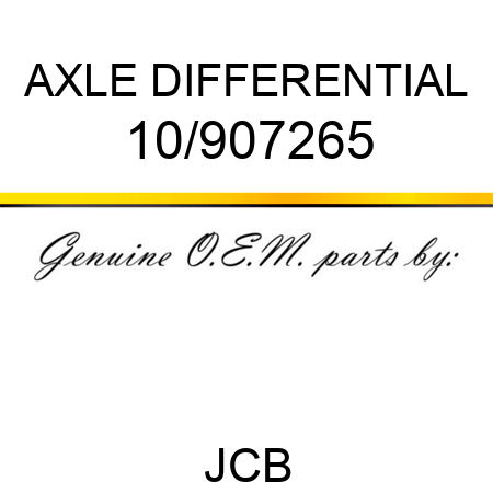 AXLE DIFFERENTIAL 10/907265