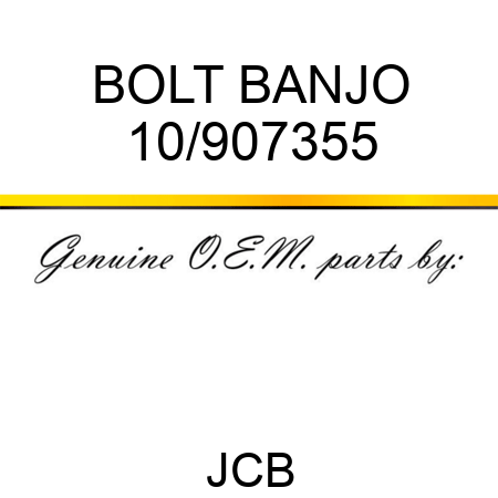 BOLT BANJO 10/907355