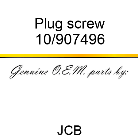Plug screw 10/907496