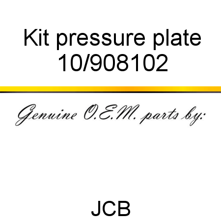 Kit, pressure plate 10/908102